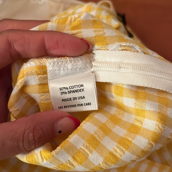 Callipygian gingham yellow trousers - Picture 5 of 8